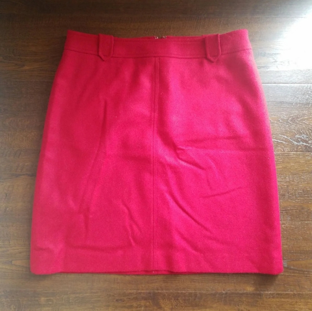 Red Wool Skirt